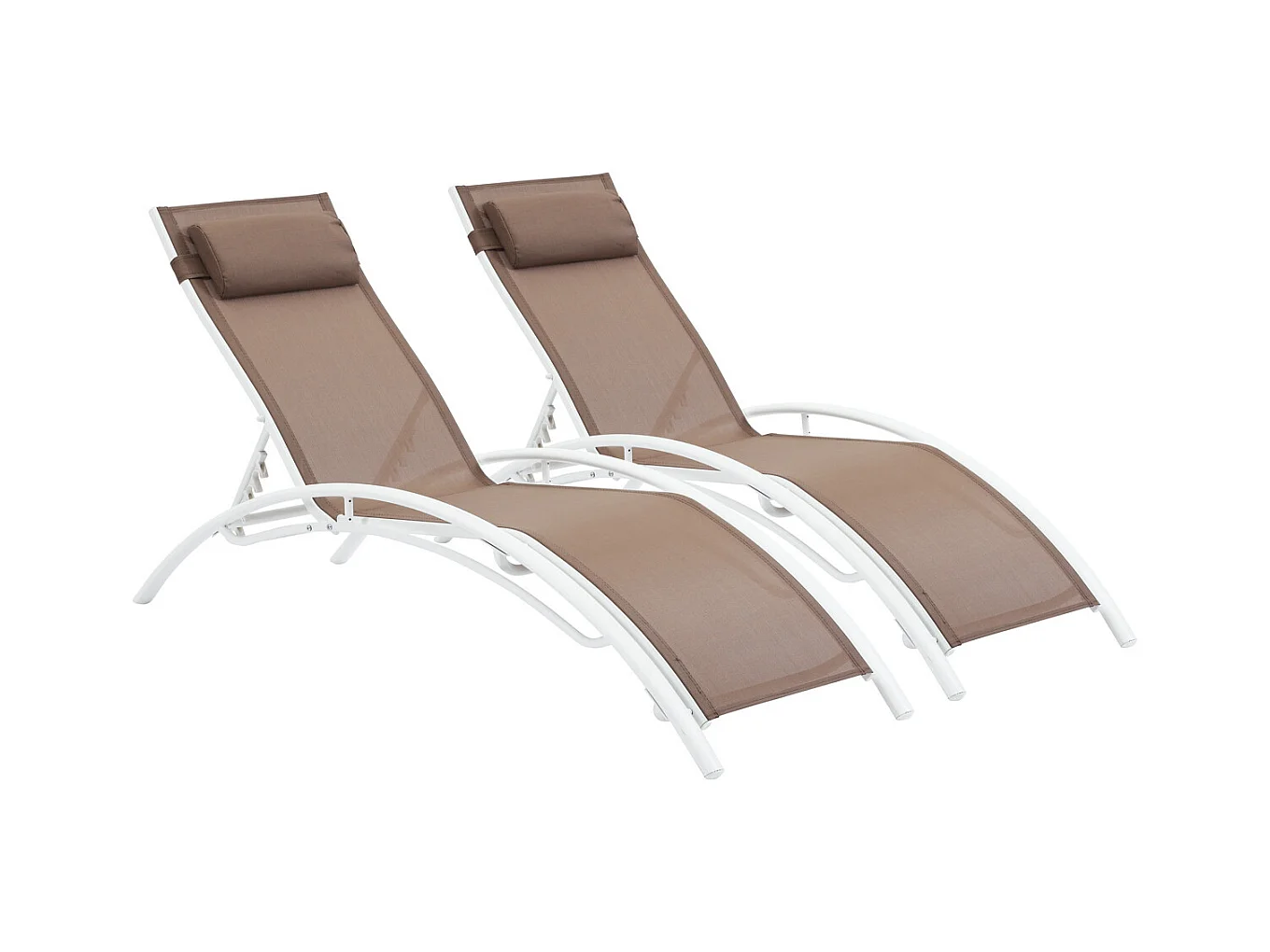 Sonnenliege aus Aluminium "Beauty" - Phoenix - Taupe - 2er-Set