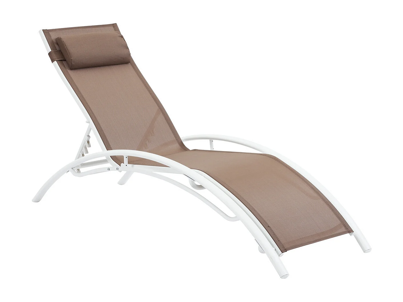 Ligbed ligstoel aluminium "Beauty" - Phoenix - Taupe - grijs bruin - Set 2 stuks