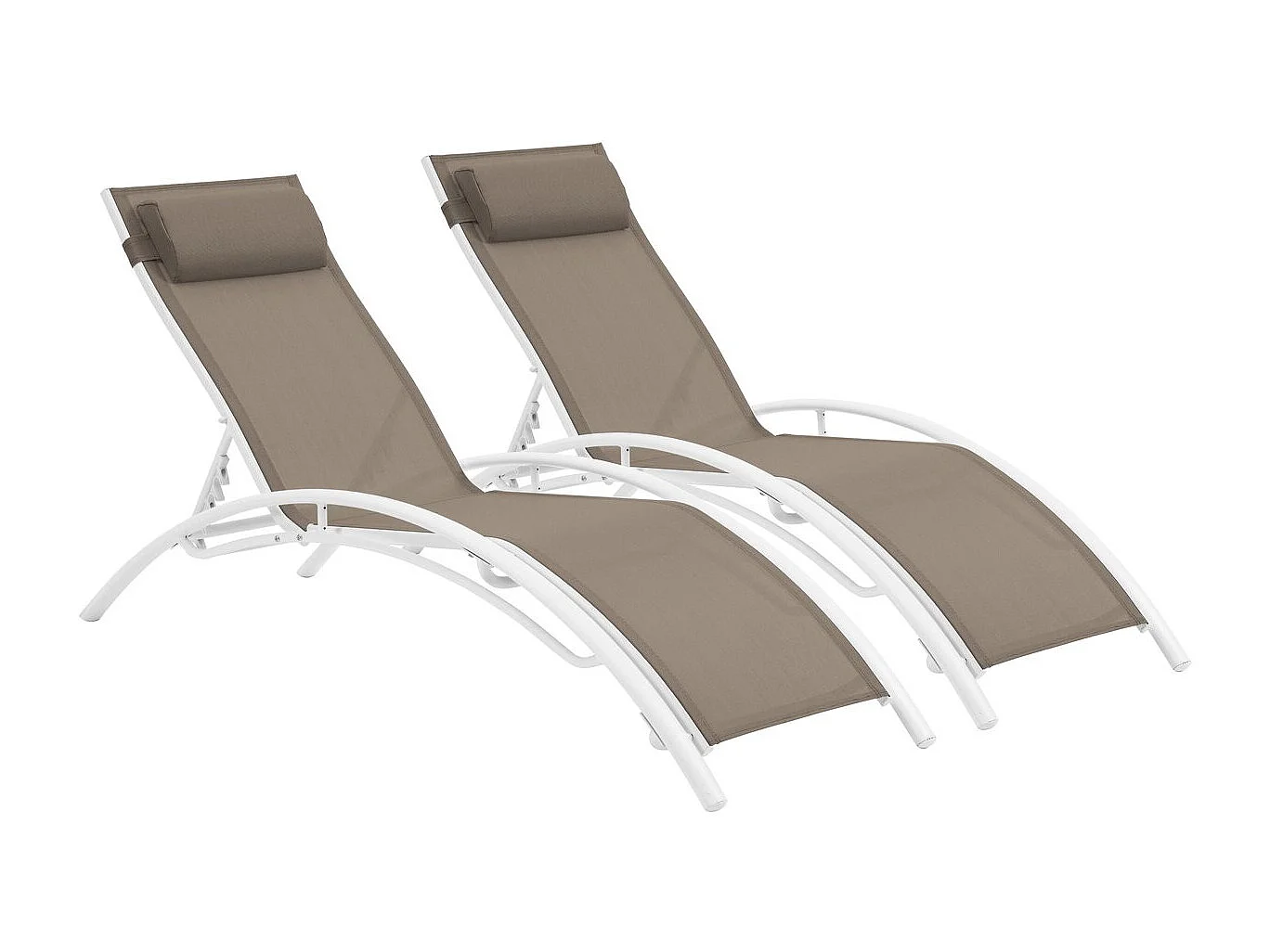 Bain de soleil en aluminium "Beauty" - Phoenix - Taupe - Lot de 2