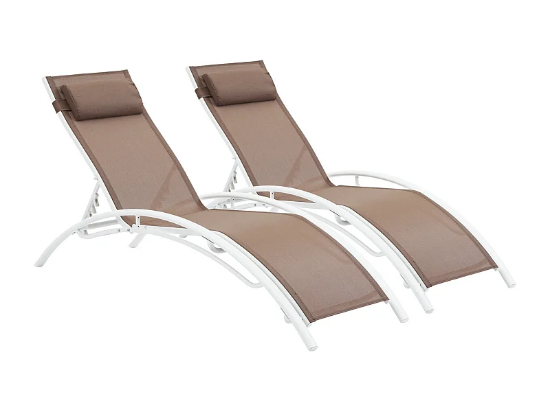 Sonnenliege aus Aluminium "Beauty" - Phoenix - Taupe - 2er-Set