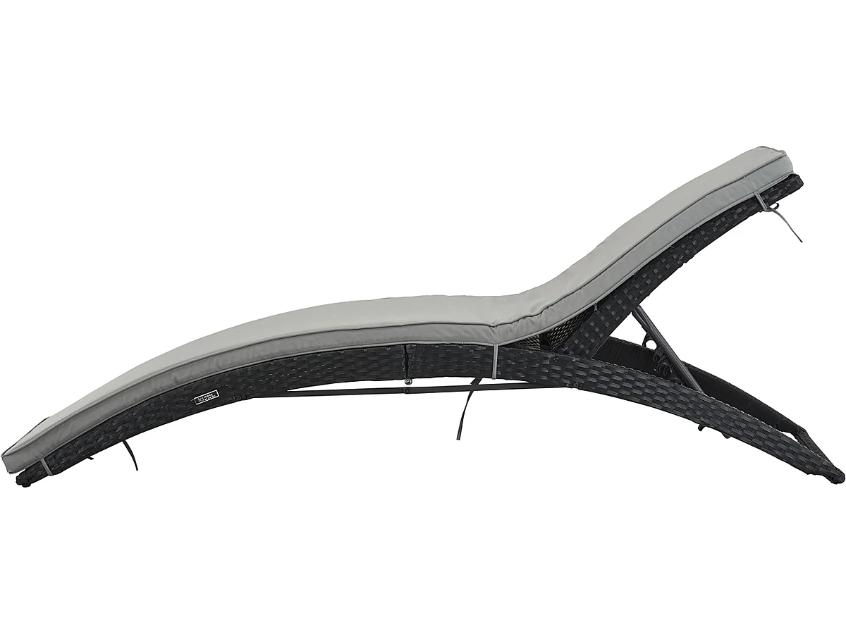 Conjunto de 4 espreguiçadeiras dobráveis em resina trançada "Playa" - Atlanta - Preto