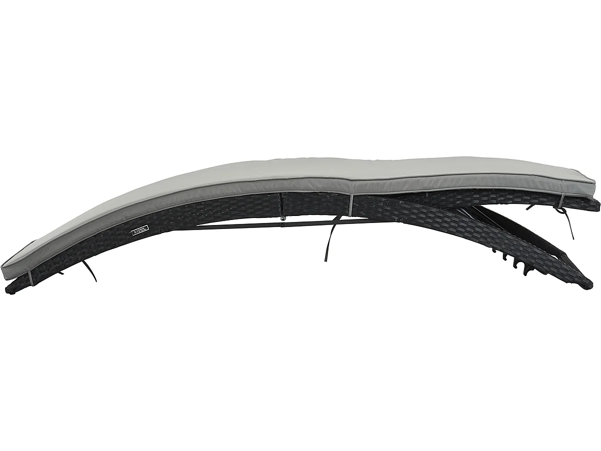 Conjunto de 4 espreguiçadeiras dobráveis em resina trançada "Playa" - Atlanta - Preto