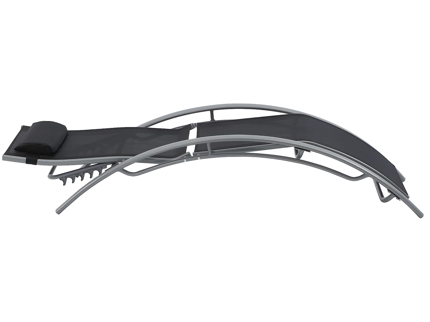 Bain de soleil en aluminium "Beauty" - Phoenix - Noir/Gris - Lot de 2