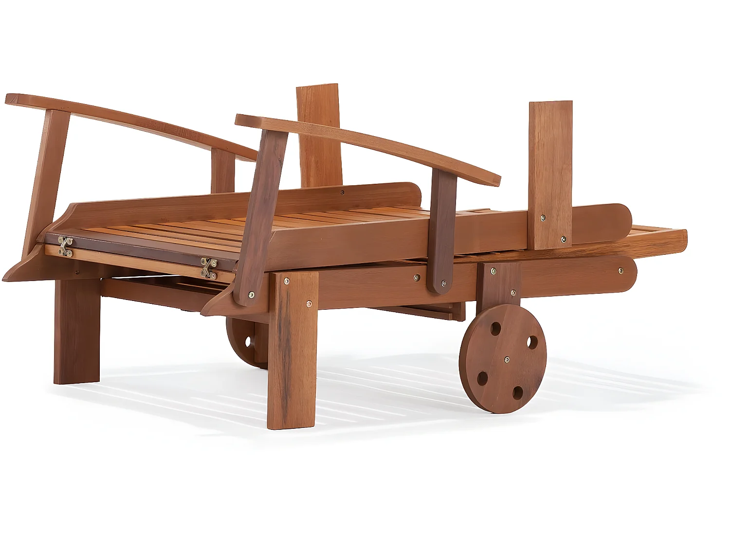 Bain de soleil pliant en bois exotique "Tokyo" - Maple - Marron clair - Lot de 4