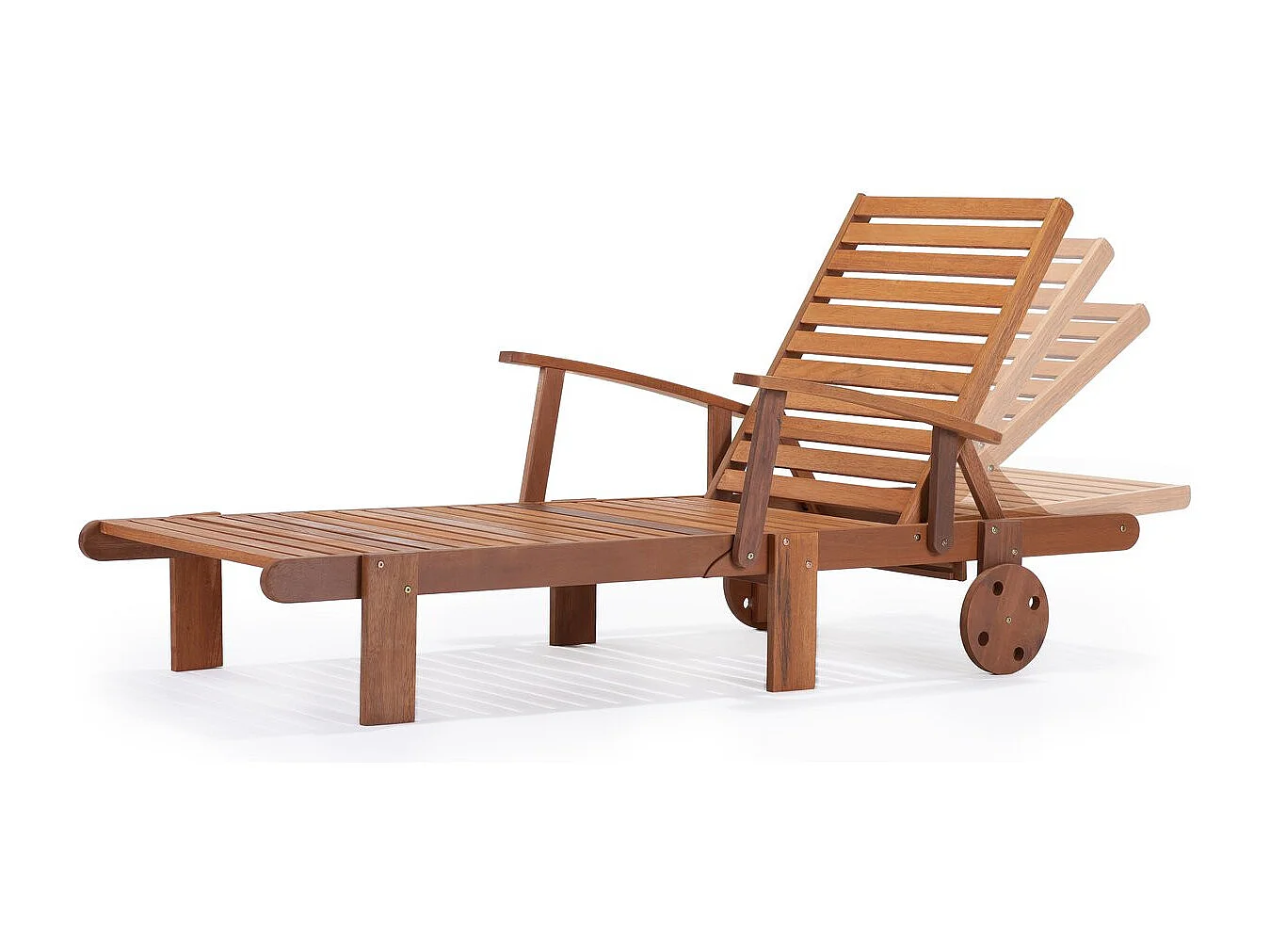 Bain de soleil pliant en bois exotique "Tokyo" - Maple - Marron clair - Lot de 4