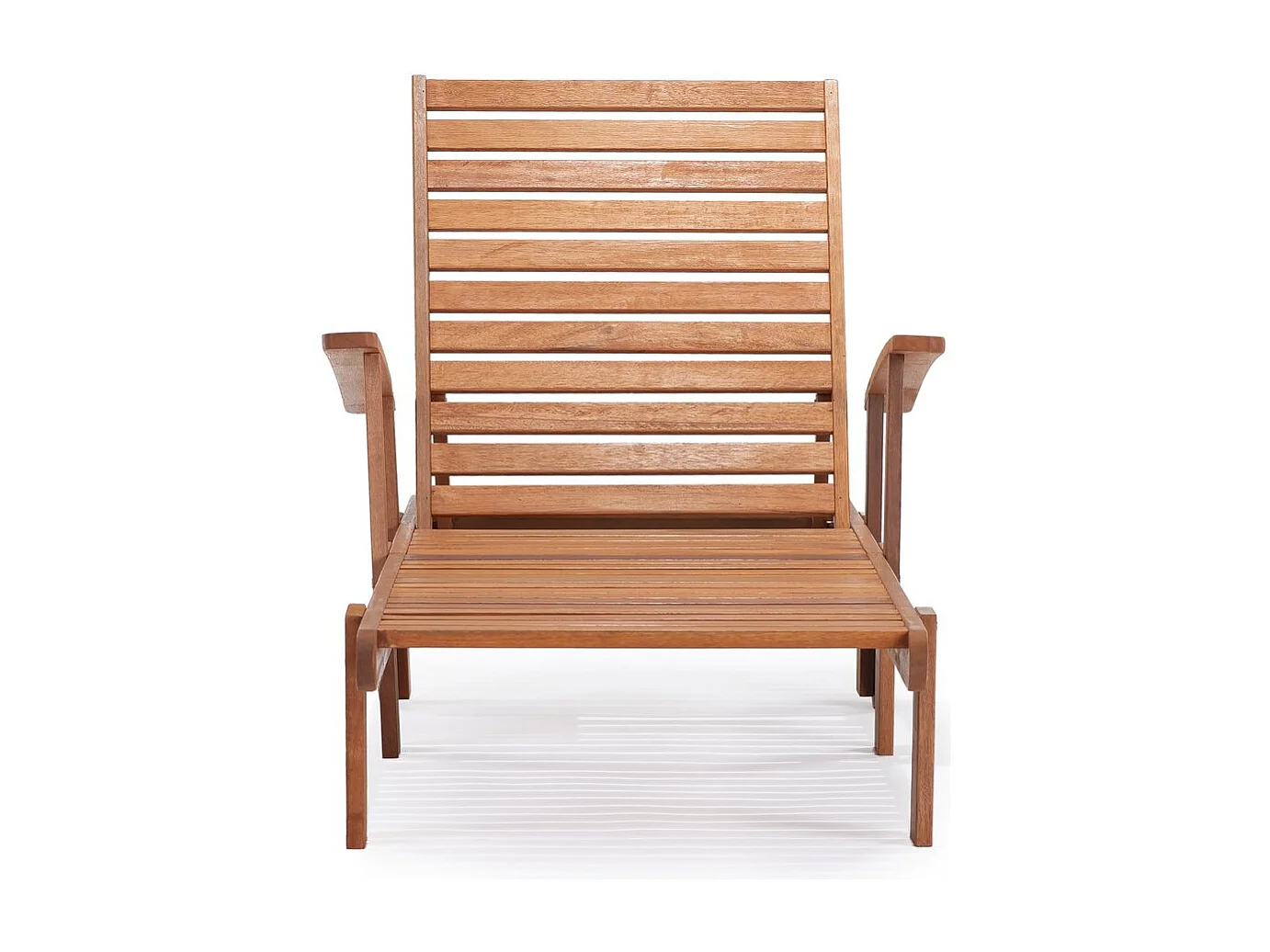 Bain de soleil pliant en bois exotique "Tokyo" - Maple - Marron clair - Lot de 4