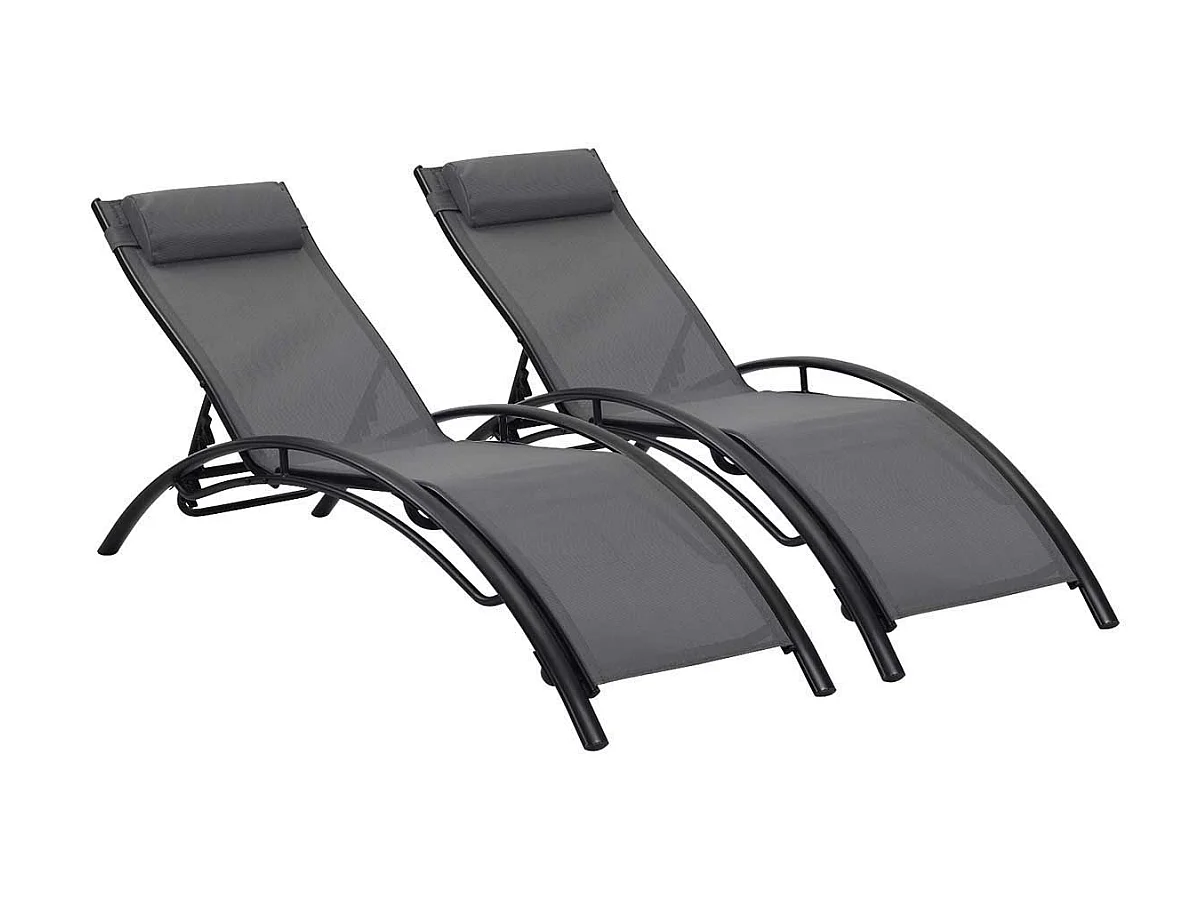 Set van 2 aluminium ligbedden "Beauty" voor een trendy en comfortabele tuin