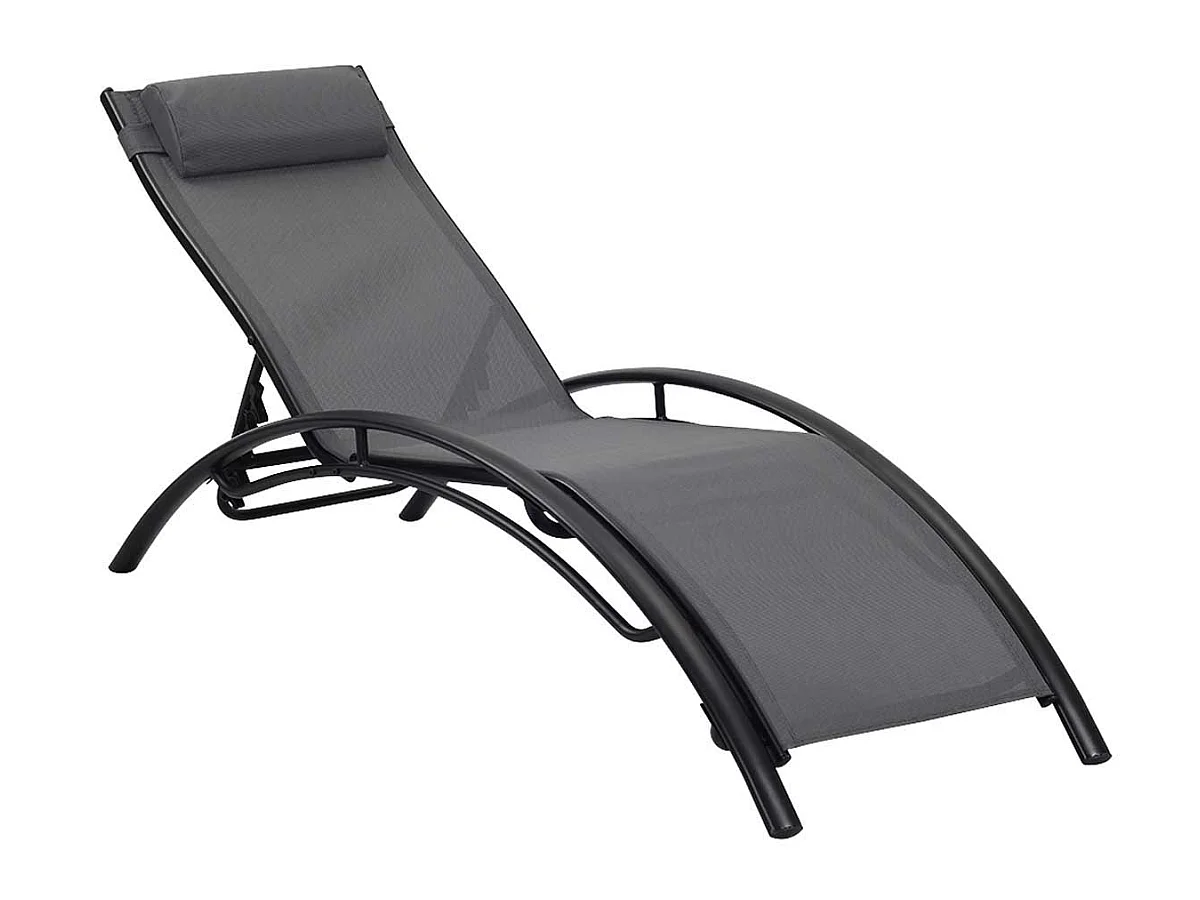Bain de soleil en aluminium "Beauty" - Phoenix - Gris foncé / Noir - Lot de 2