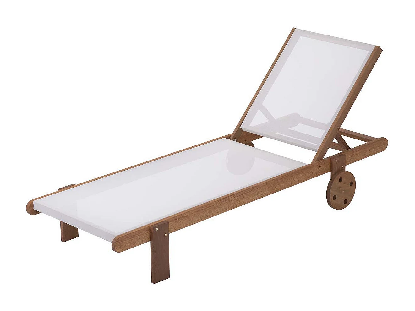 Sonnenliege aus Tropenholz "Saigon" - Maple - Ecru - 4er-Set