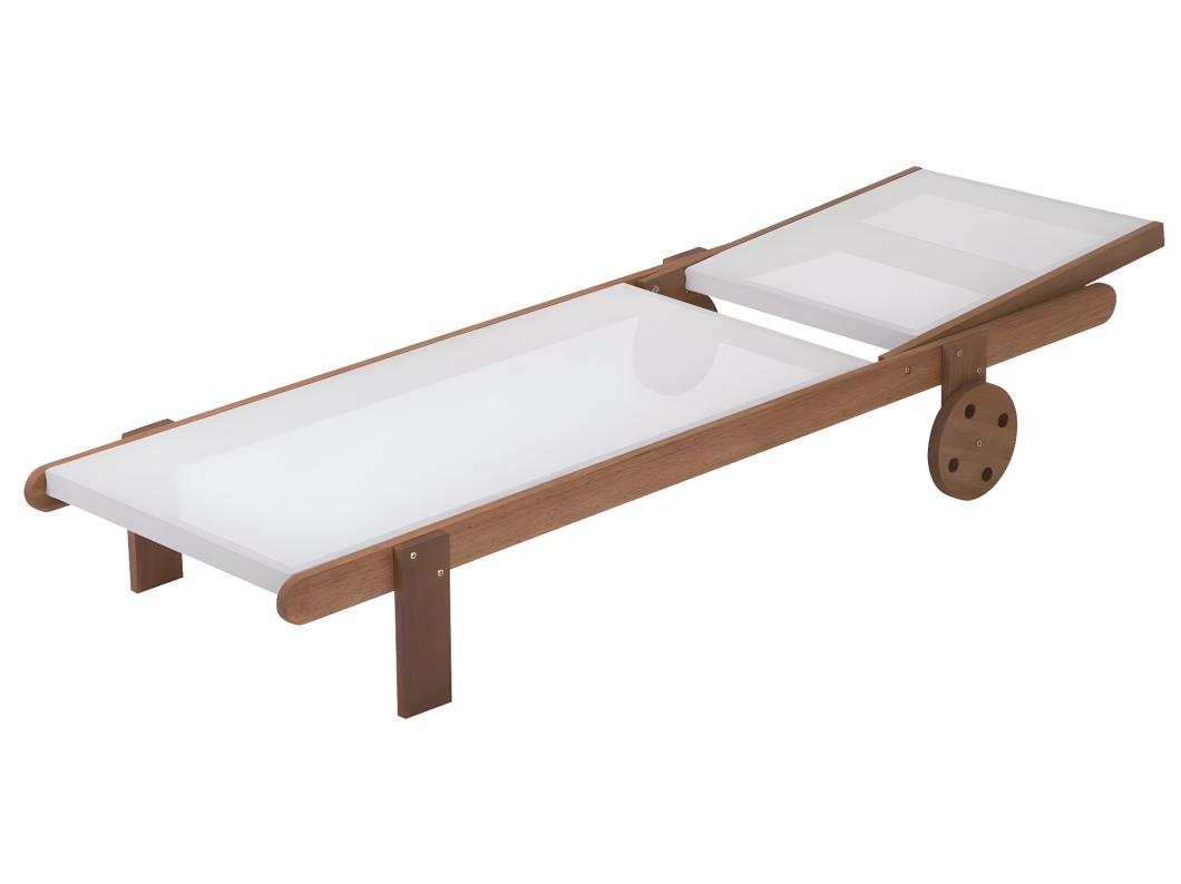 Bain de soleil en bois exotique "Saïgon" - Maple - Ecru - Lot de 4