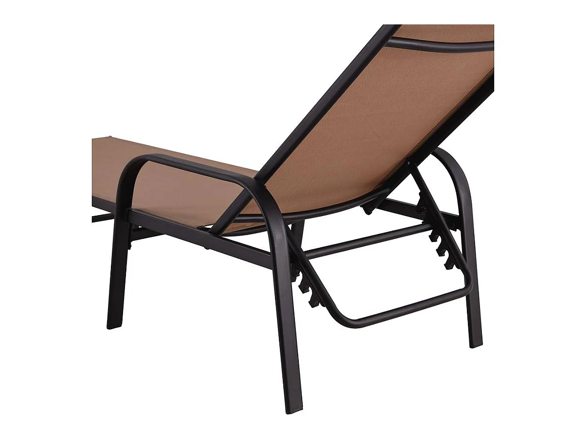 Conjunto de 2 espreguiçadeiras de metal "Farniente" - Taupe para um verão de relaxamento