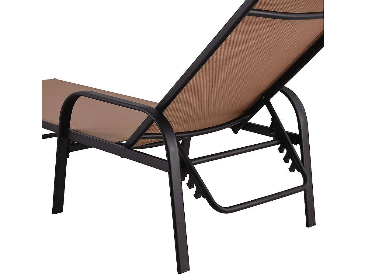 Lot de 2 Bains de soleil en métal "Farniente" - Taupe