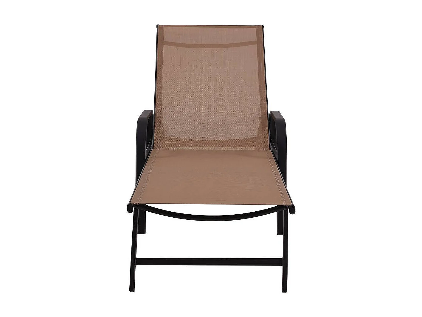 Lot de 2 Bains de soleil en métal avec accoudoirs "Farniente" - Taupe