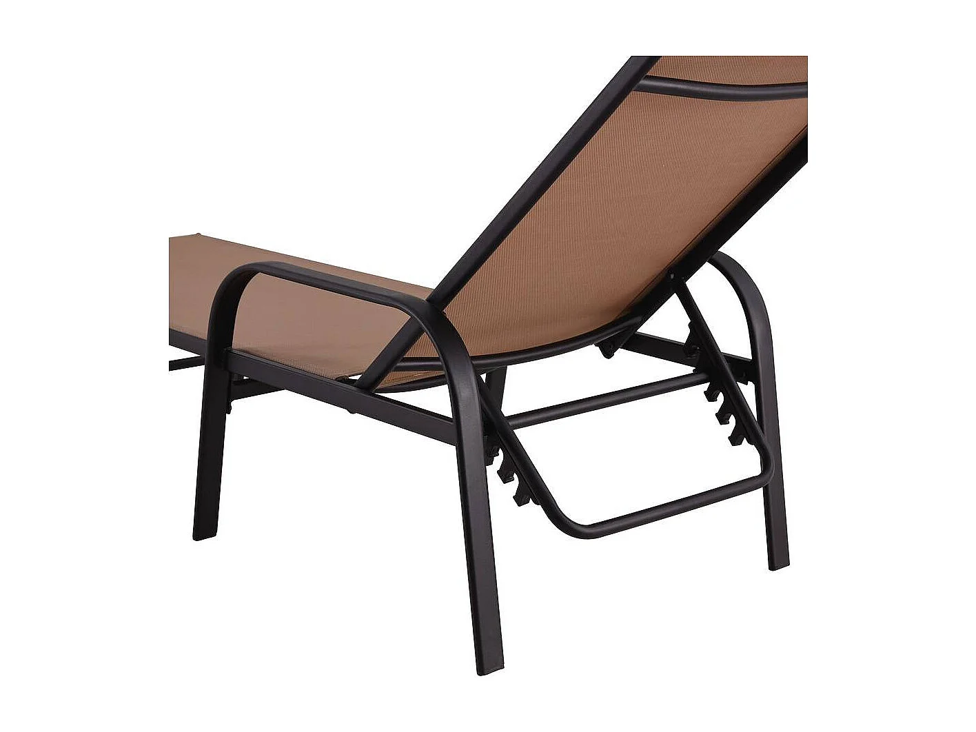 Lot de 2 Bains de soleil en métal avec accoudoirs "Farniente" - Taupe