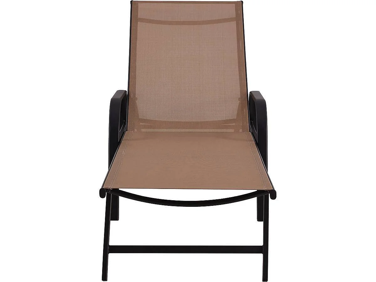 Conjunto de 2 espreguiçadeiras metálicas "Farniente" - Taupe