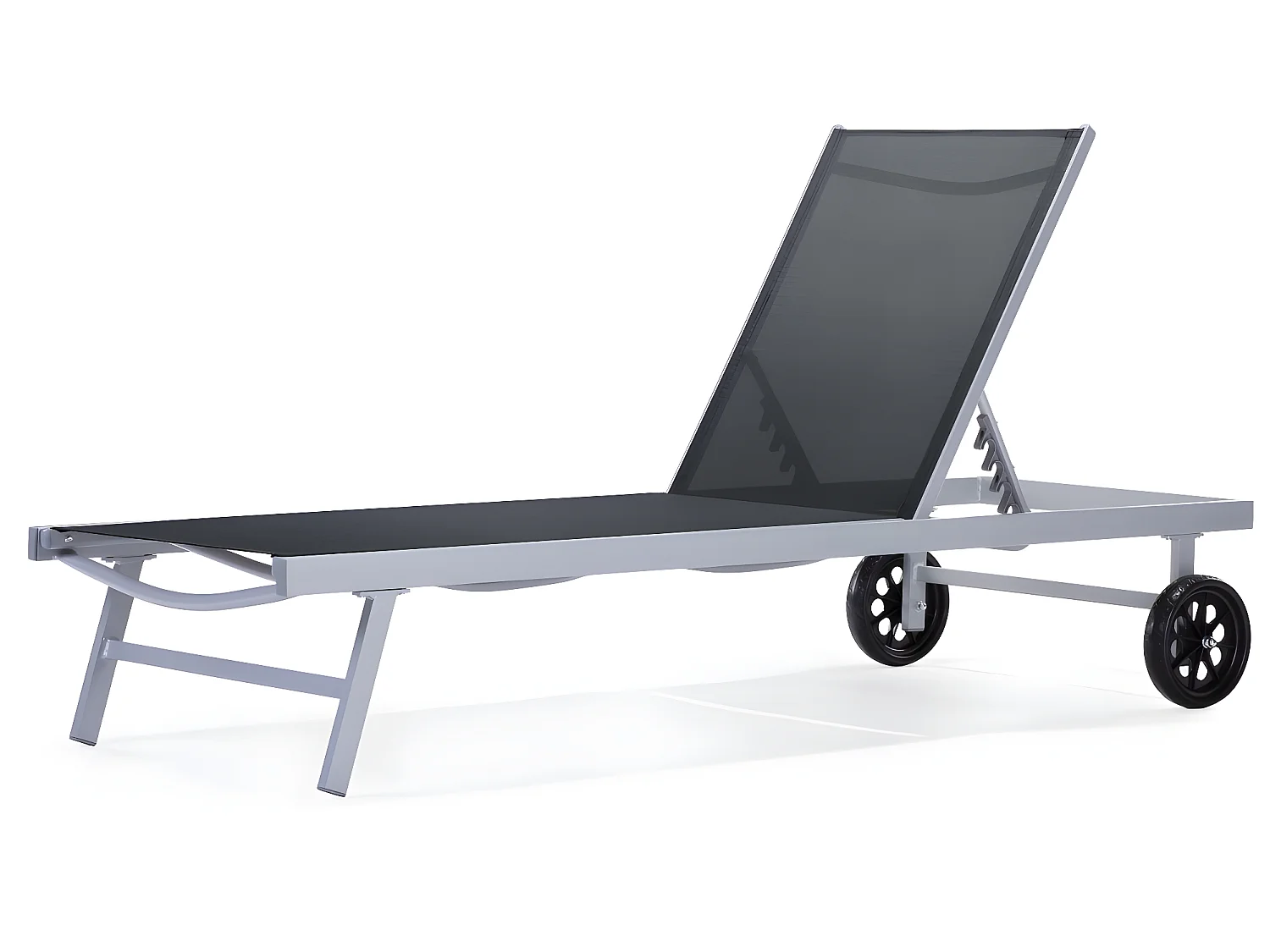 Ligbed tuin ligstoel met wielen aluminium textileen "Bella" - Grijs