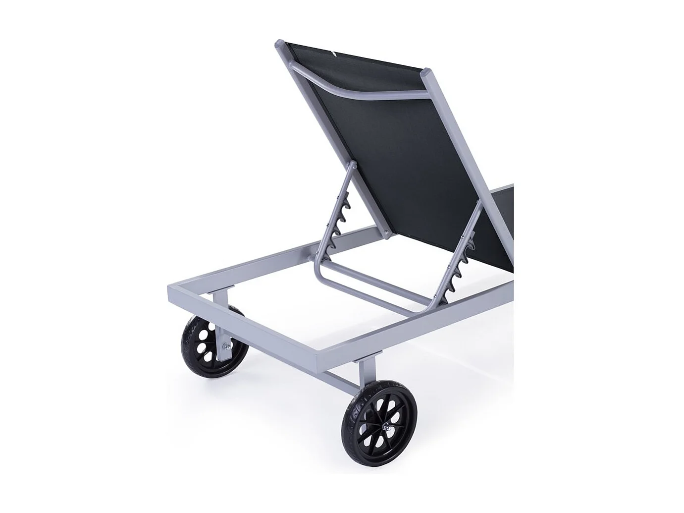 Bain de soleil Alu / Textilene "Bella" avec roues - Gris