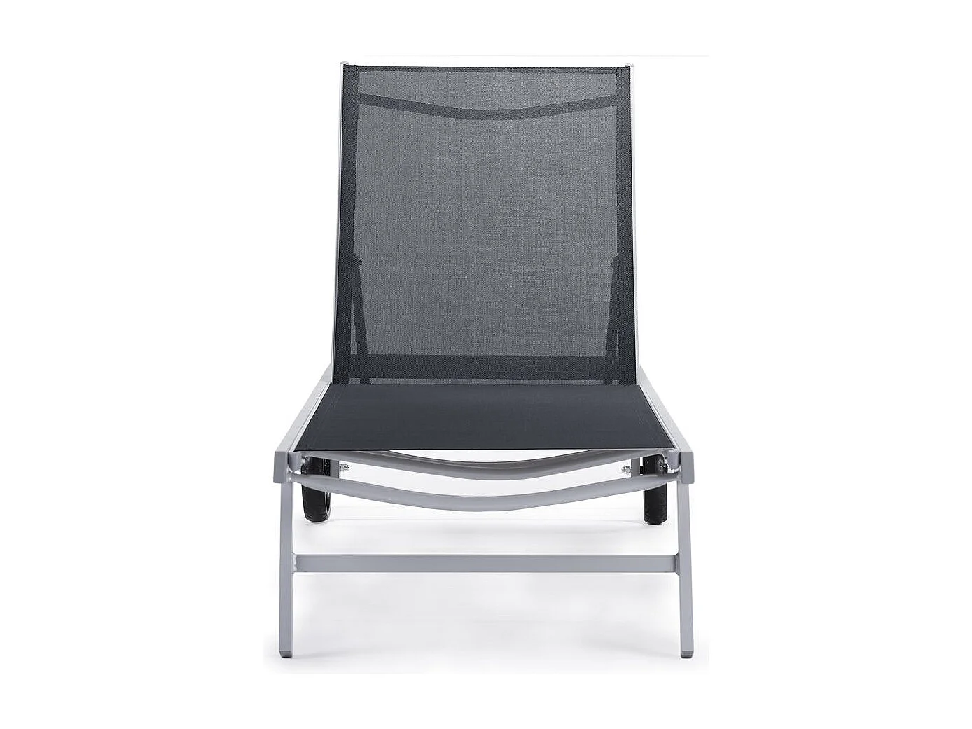 Bain de soleil Alu / Textilene "Bella" avec roues - Gris