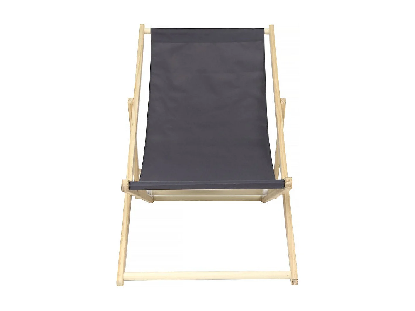 Lot de 2 transats en bois "Chilienne" - 107 x 56.5 x 81 cm - Gris