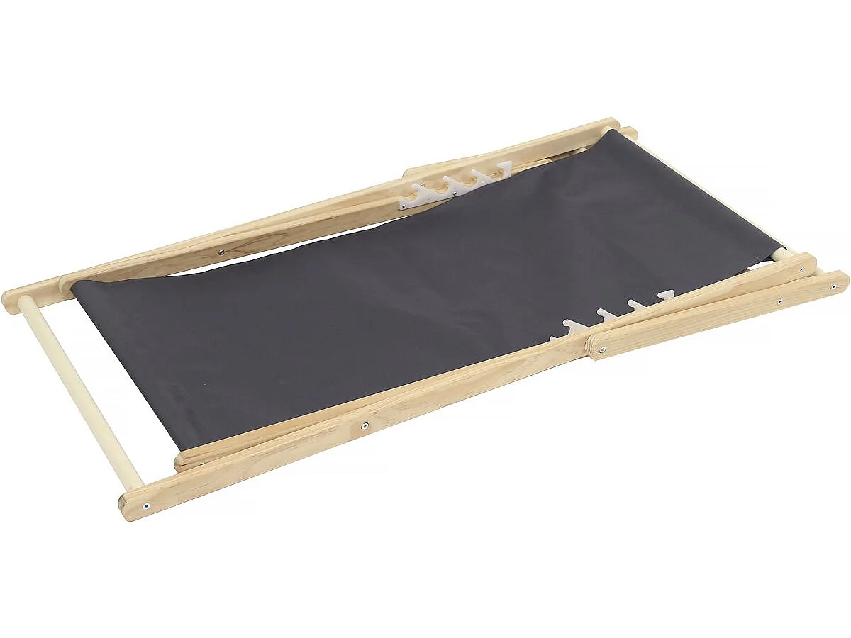 Strandstoel set 2 houten tuinstoelen canvas "Chilienne" - 107 x 56.5 x 81 cm - Grijs