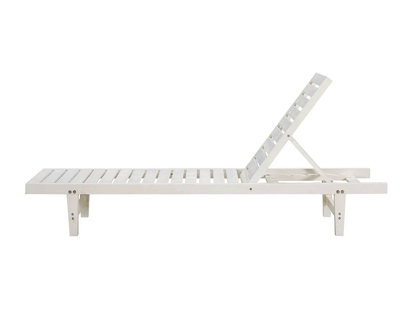 Lot de 2 bains de soleil en bois "Rawai" - Blanc