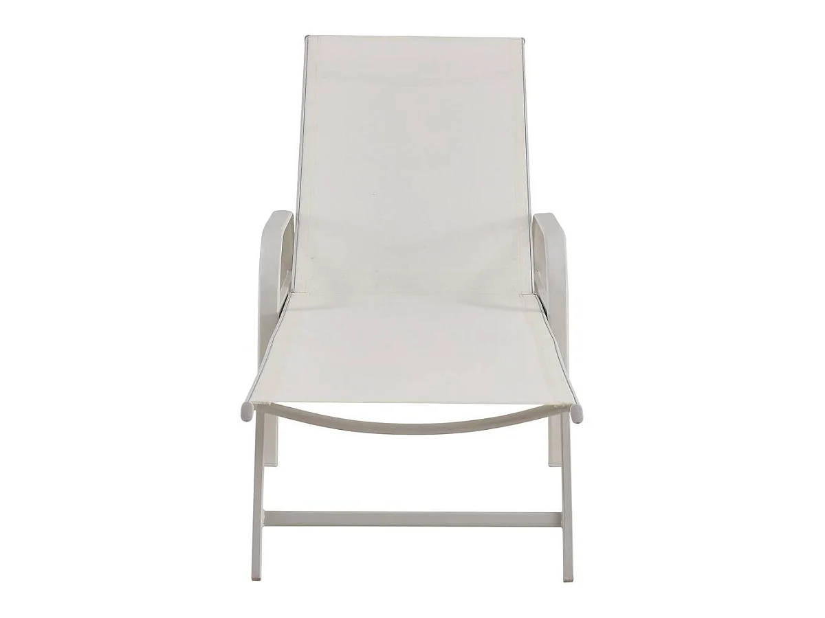 Conjunto de 2 espreguiçadeiras de metal "Farniente" - Branco, confortáveis e resistentes para relaxar ao ar livre