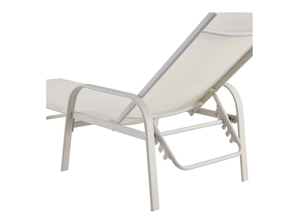 Conjunto de 2 espreguiçadeiras de metal "Farniente" - Branco, confortáveis e resistentes para relaxar ao ar livre