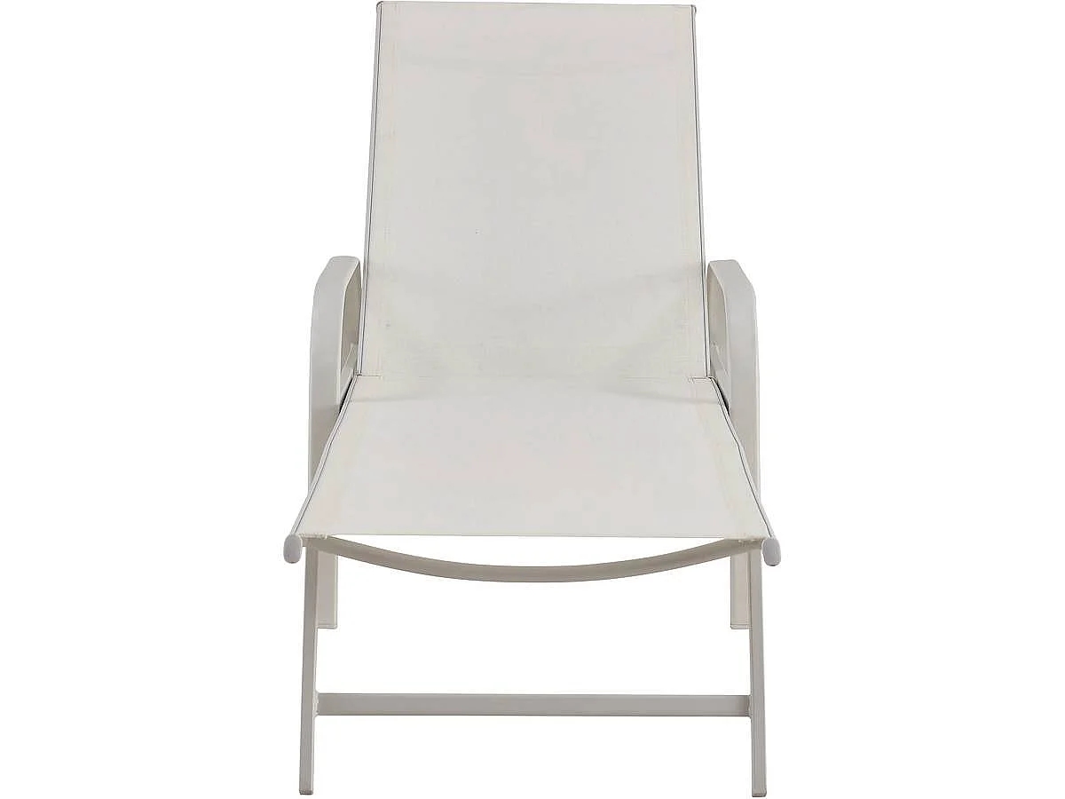 Lot de 2 Bains de soleil en métal "Farniente" - Blanc