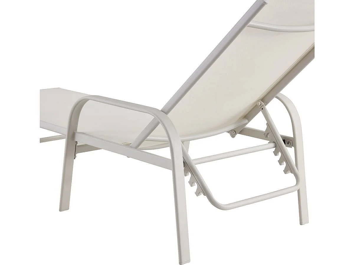 Lot de 2 Bains de soleil en métal "Farniente" - Blanc