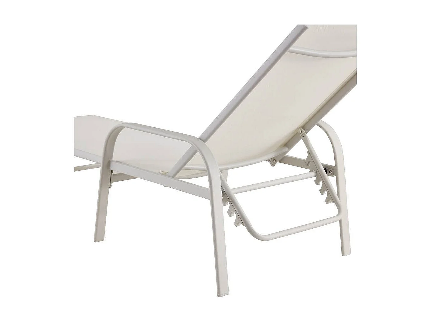 Lot de 2 Bains de soleil en métal avec accoudoirs "Farniente" - Blanc