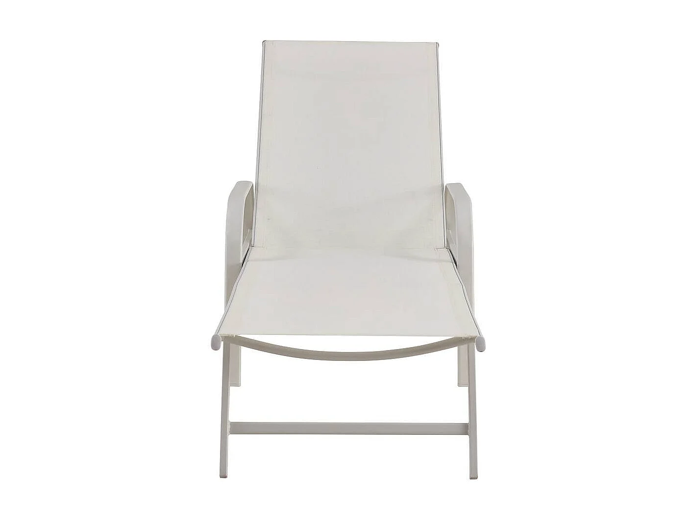 Lot de 2 Bains de soleil en métal avec accoudoirs "Farniente" - Blanc