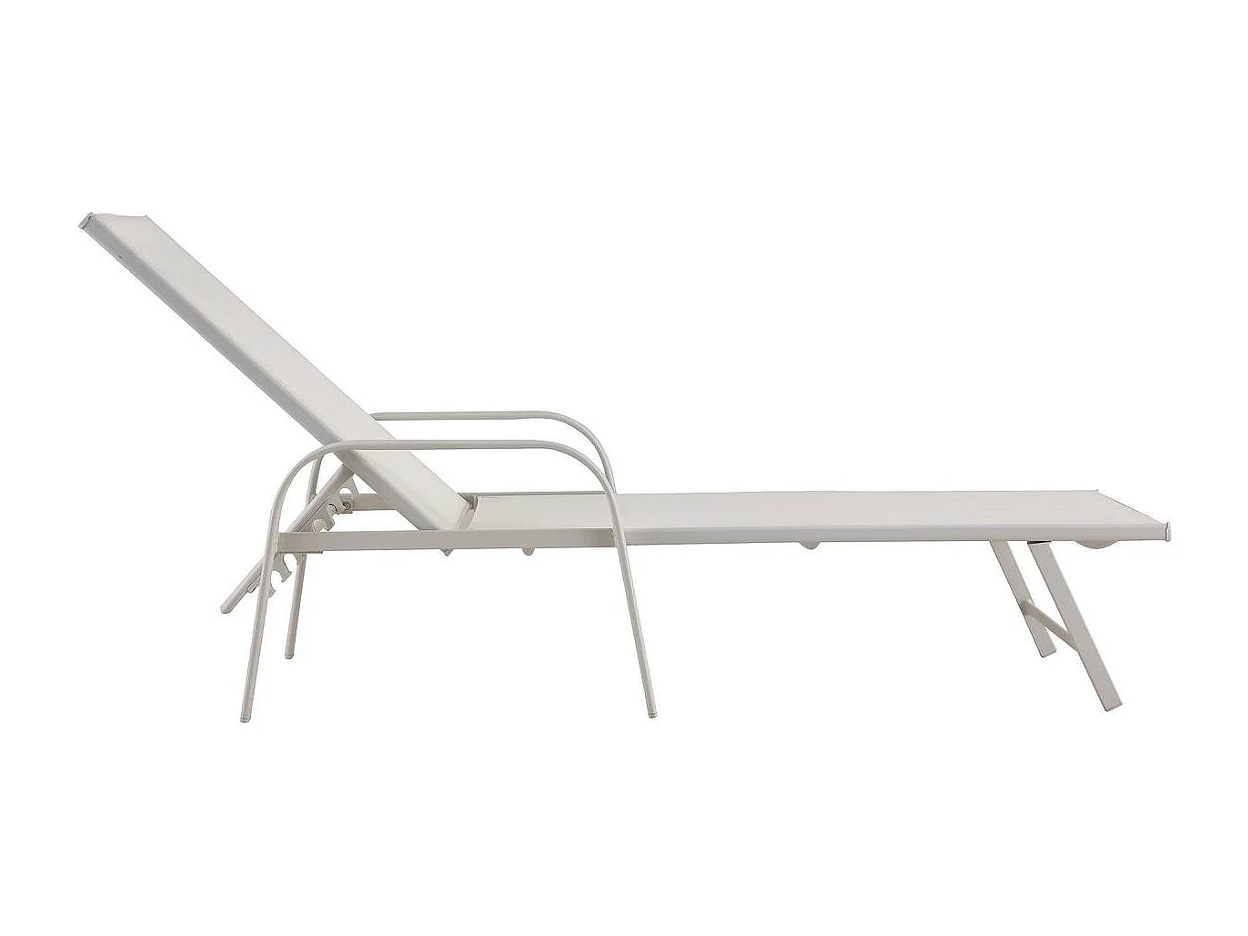 Lot de 2 Bains de soleil en métal avec accoudoirs "Farniente" - Blanc