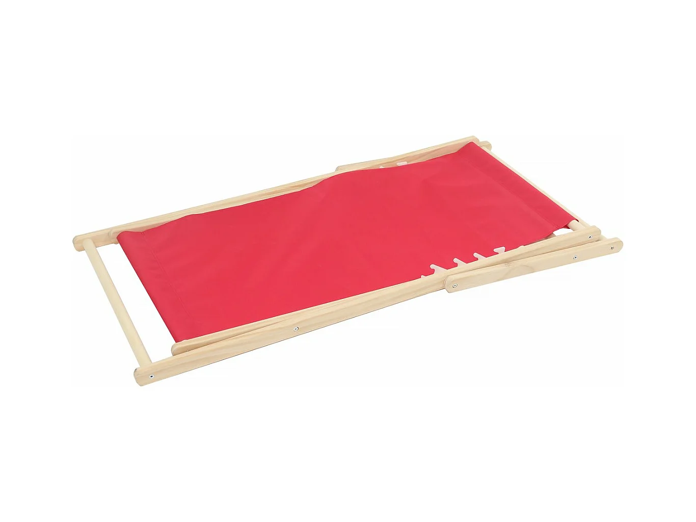 Lot de 2 transat en bois "Chilienne" - 107 x 56.5 x 81 cm - Rouge