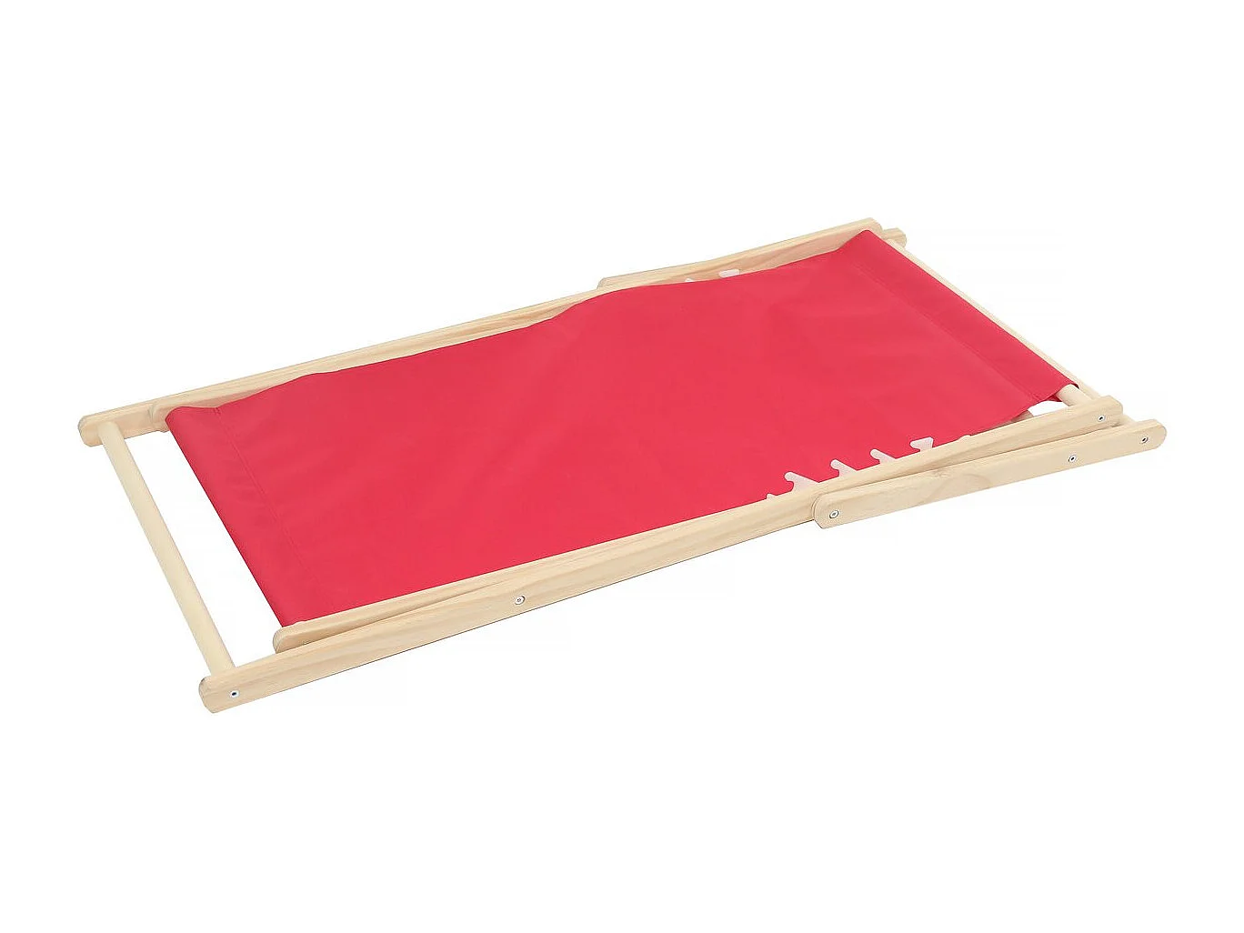 Lot de 2 transat en bois "Chilienne" - 107 x 56.5 x 81 cm - Rouge