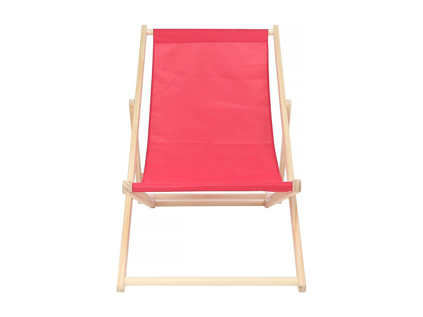 Lot de 2 transat en bois "Chilienne" - 107 x 56.5 x 81 cm - Rouge