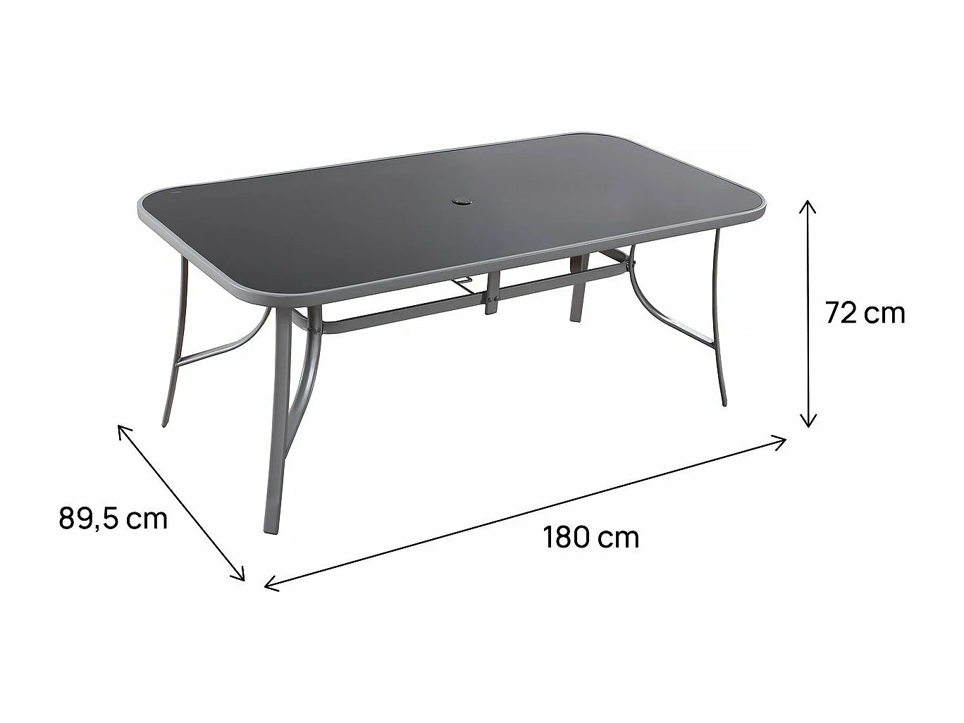 Table de jardin "Cordoba" - Phoenix - 8 places - Argenté