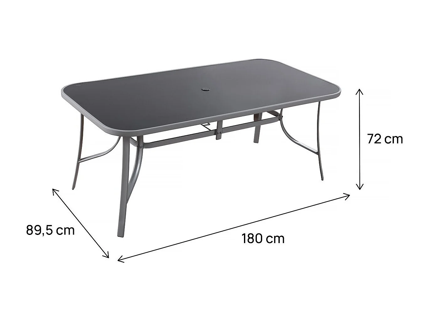 Table de jardin "Cordoba" - Phoenix - 8 places - Argenté