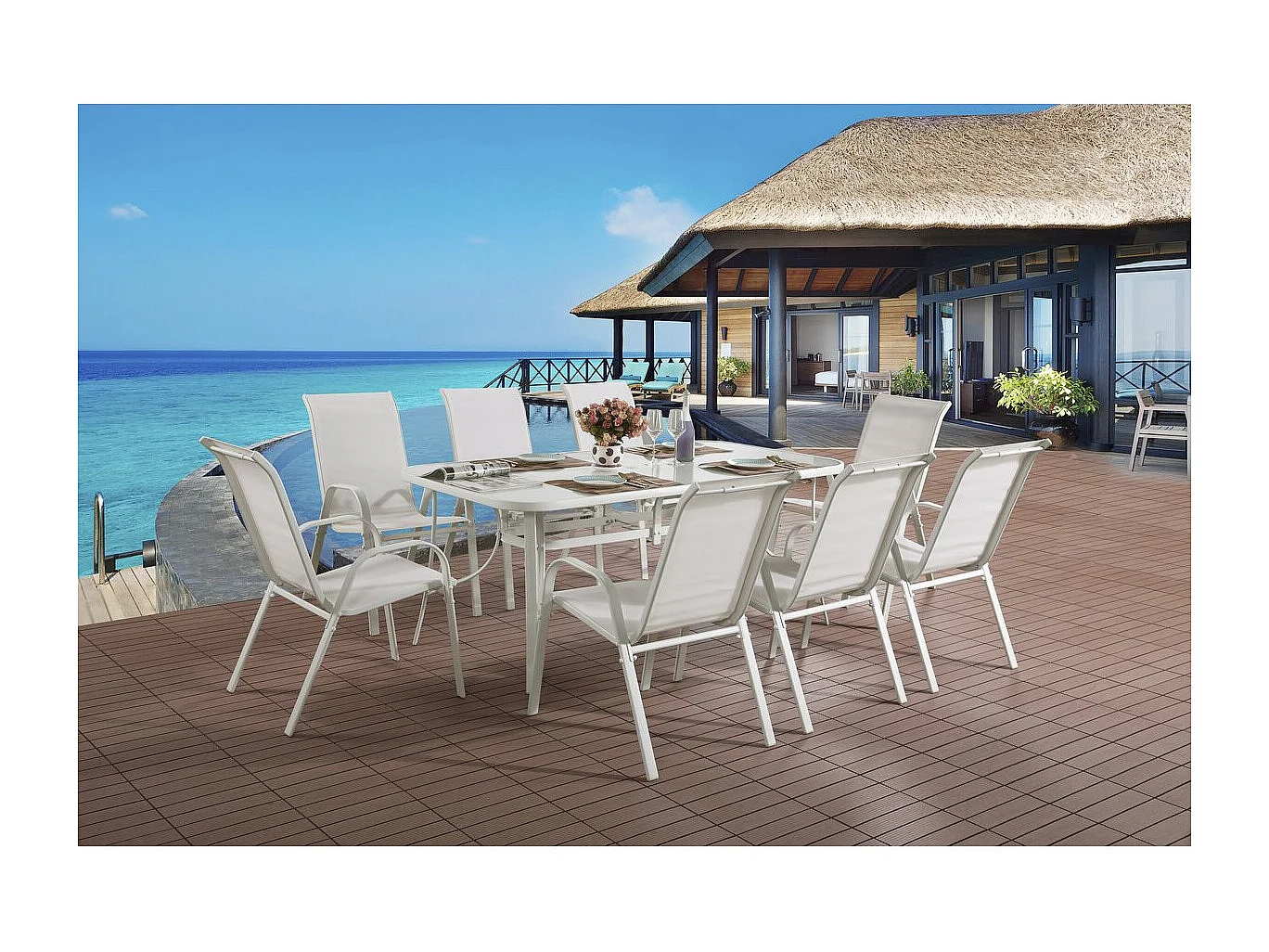 Table de jardin "Cordoba" - Phoenix - 8 places - Blanc