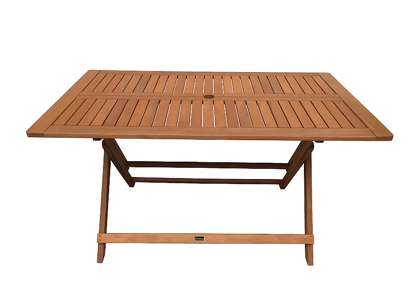 Mesa plegable en madera exótica "Hong Kong" - Maple -  135 x 80 cm - Marrón claro