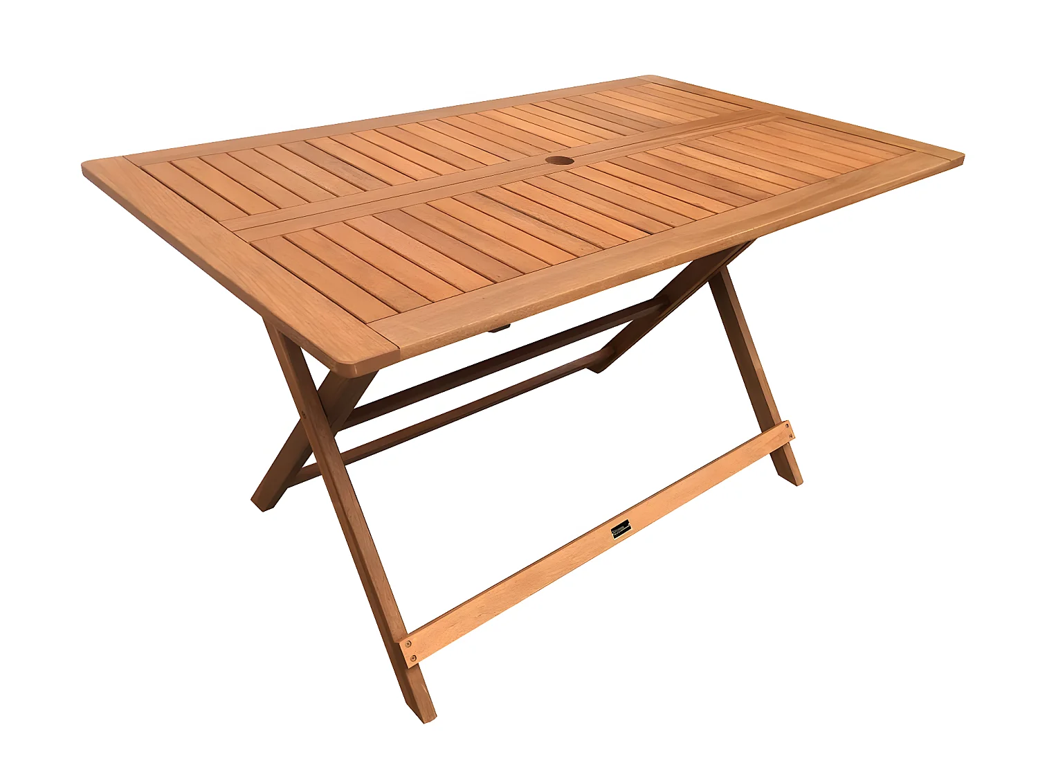 Klapptisch aus Tropenholz "Hongkong" - Maple - 135 x 80 cm - Hellbraun