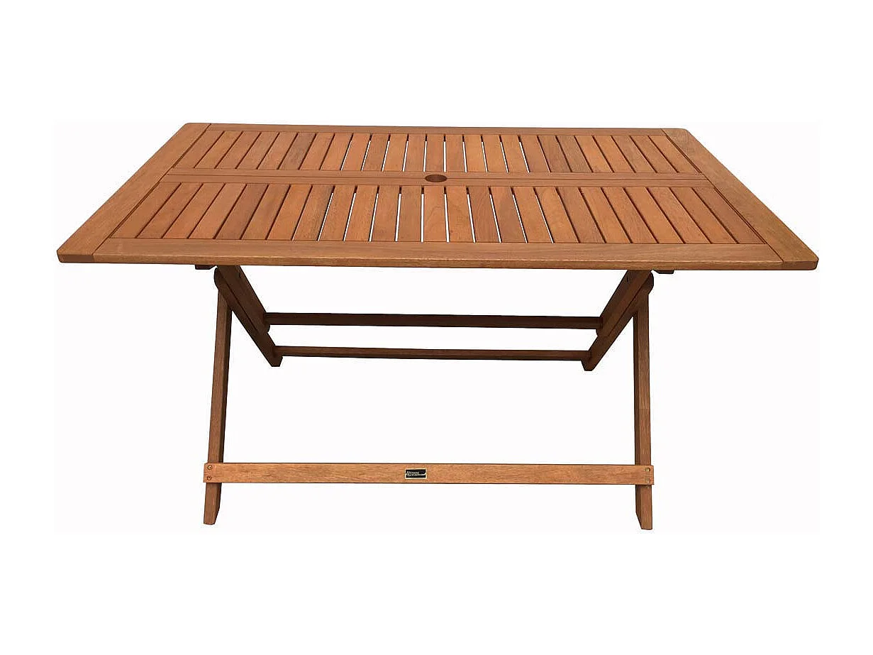 Table pliante bois exotique "Hong Kong" - Maple - 135 x 80 cm - Marron clair