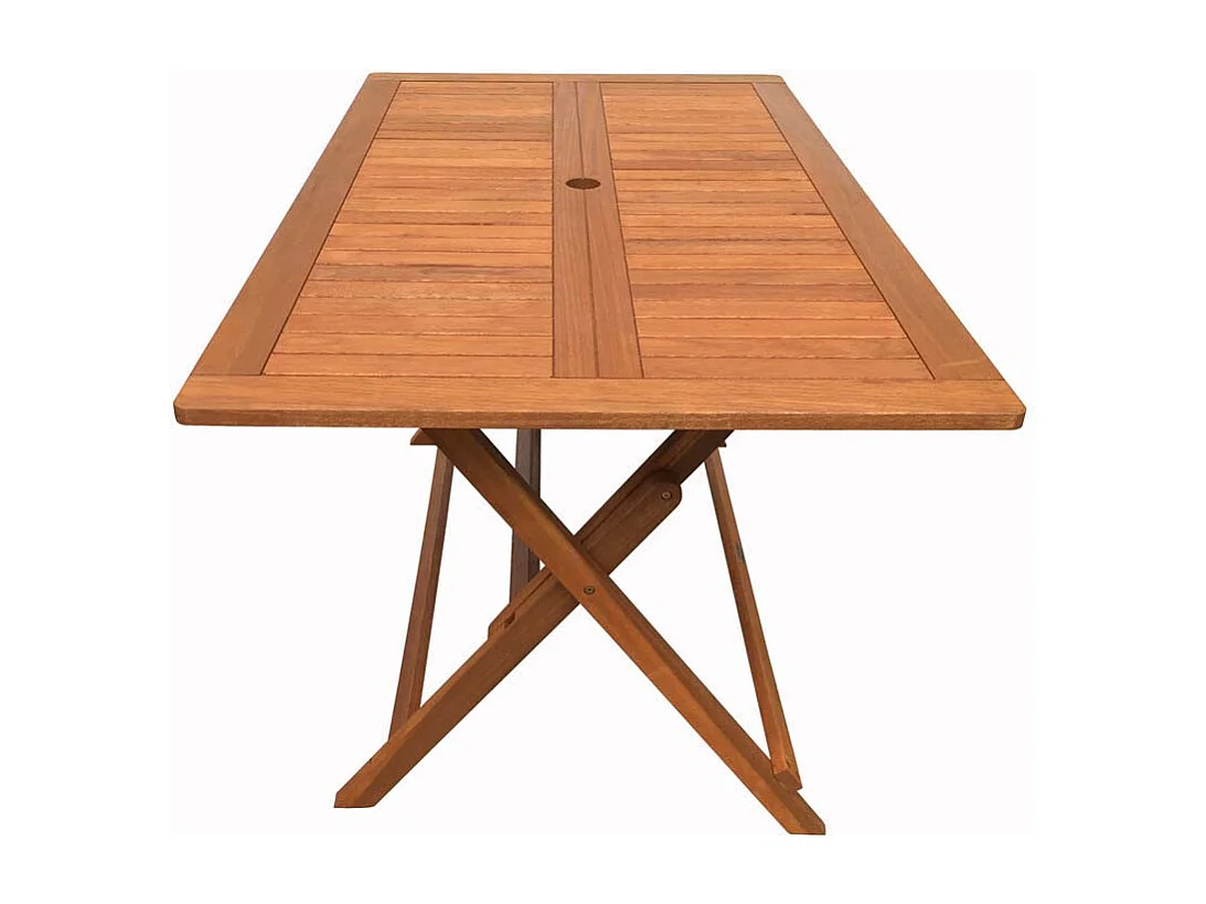 Table pliante bois exotique "Hong Kong" - Maple - 135 x 80 cm - Marron clair