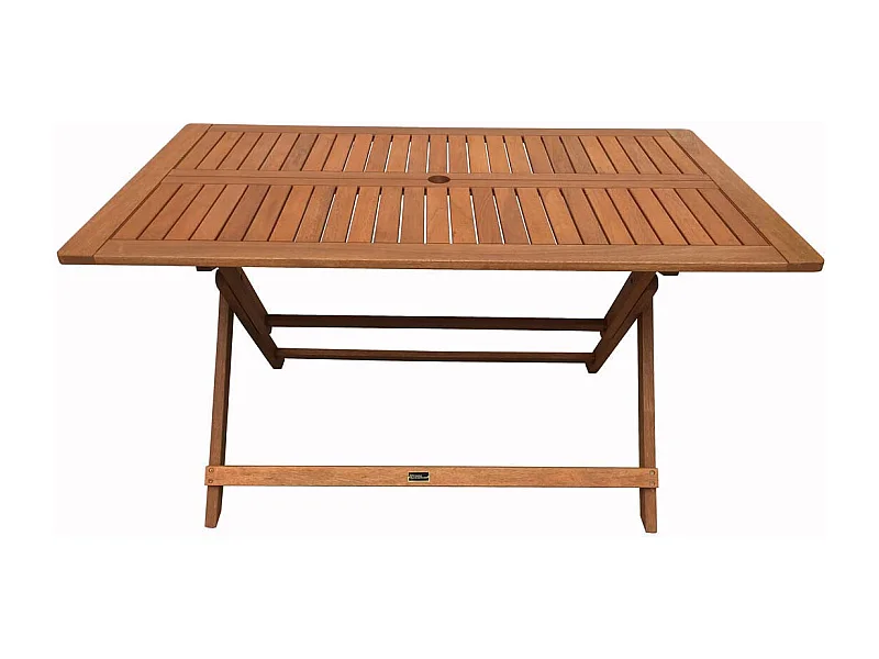 Table pliante bois exotique "Hong Kong" - Maple - 135 x 80 cm - Marron clair