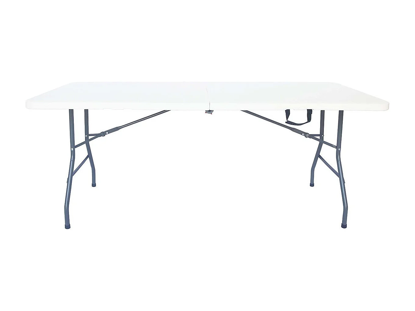 Table de jardin pliante en métal "Foldy" - 181 x 74 x 74 cm - Blanc