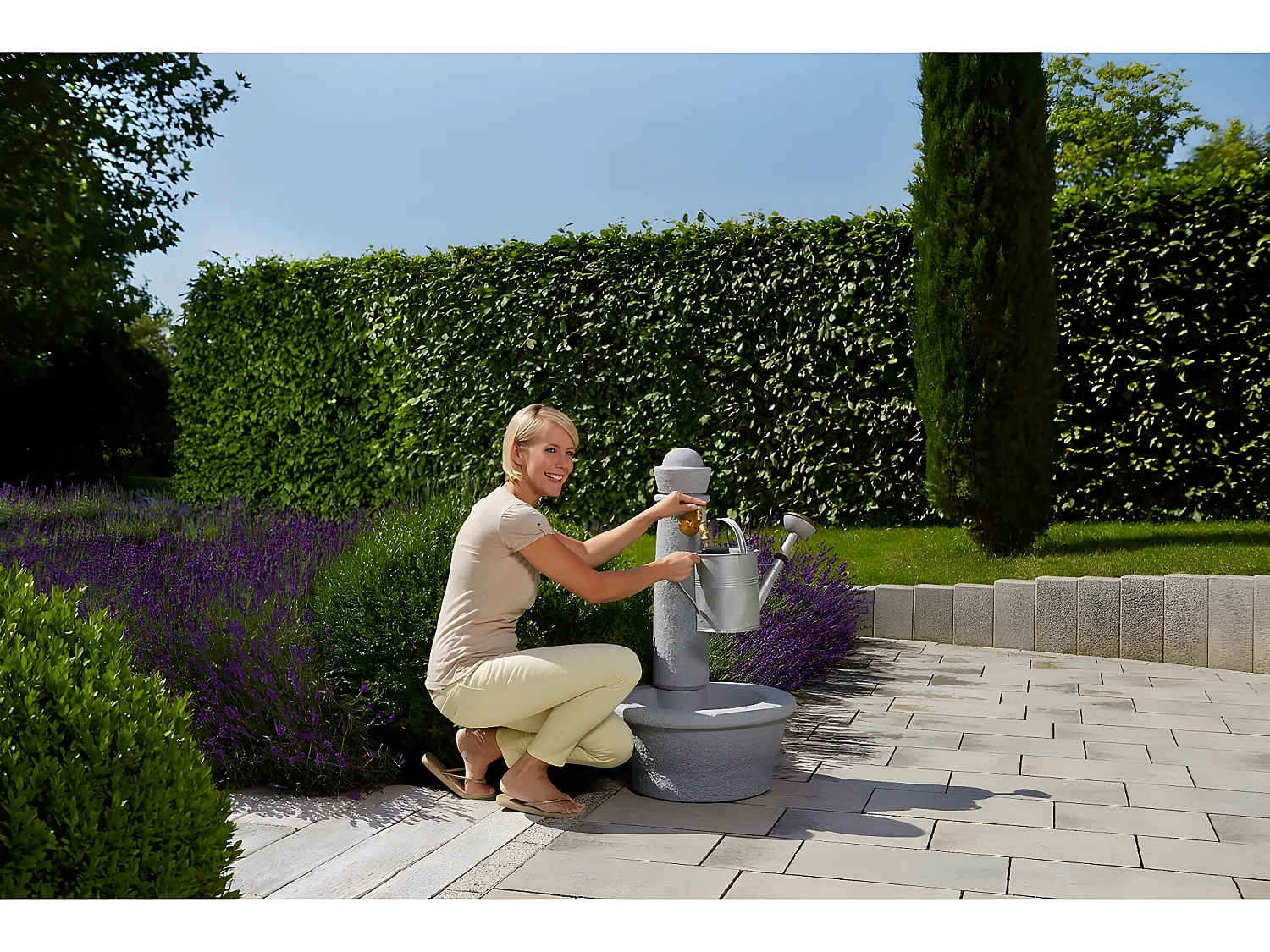 Fontaine "Roma" - Gris clair - 100 x 54 x 58 cm