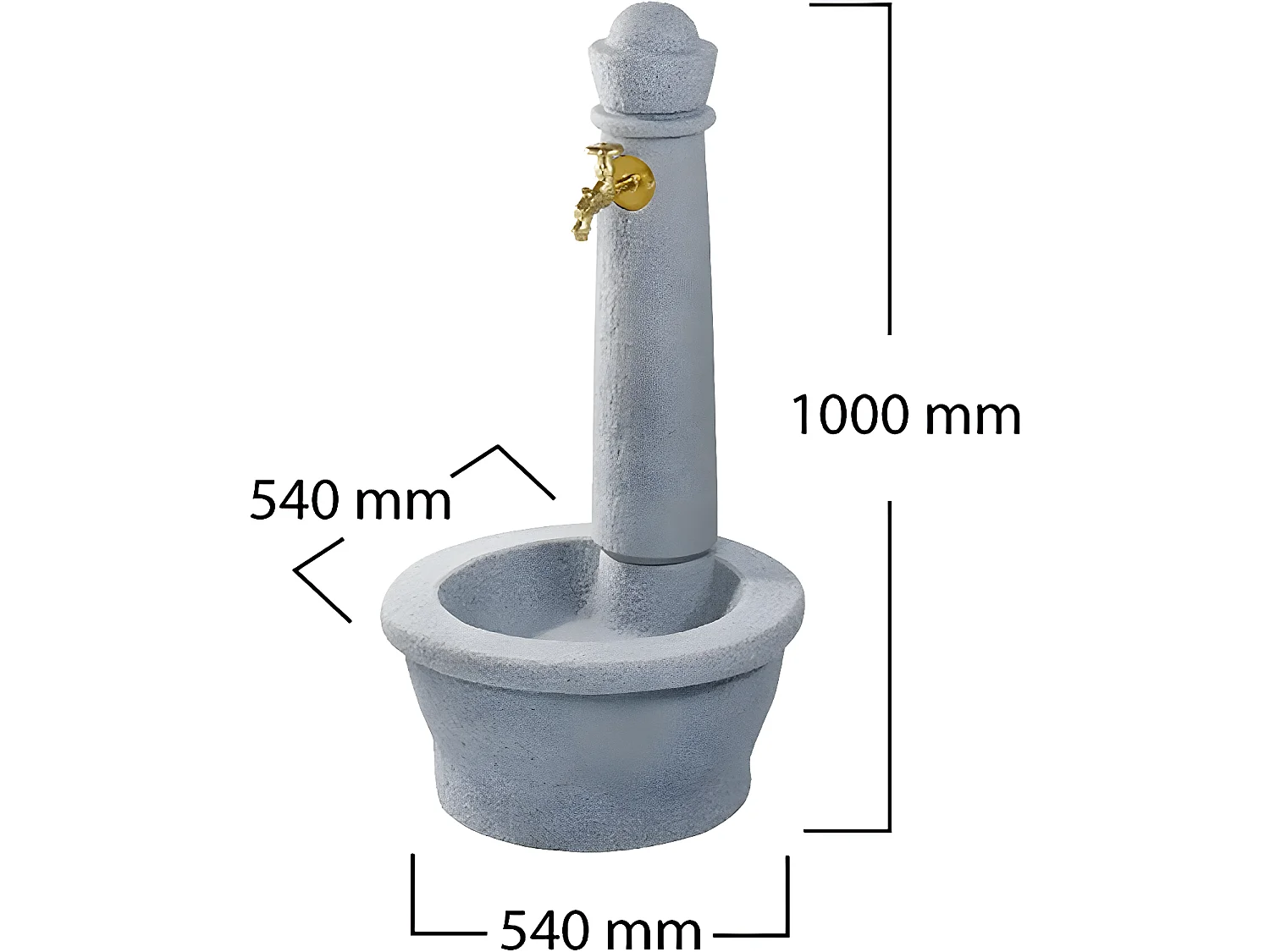 Fontaine "Roma" - Gris clair - 100 x 54 x 58 cm