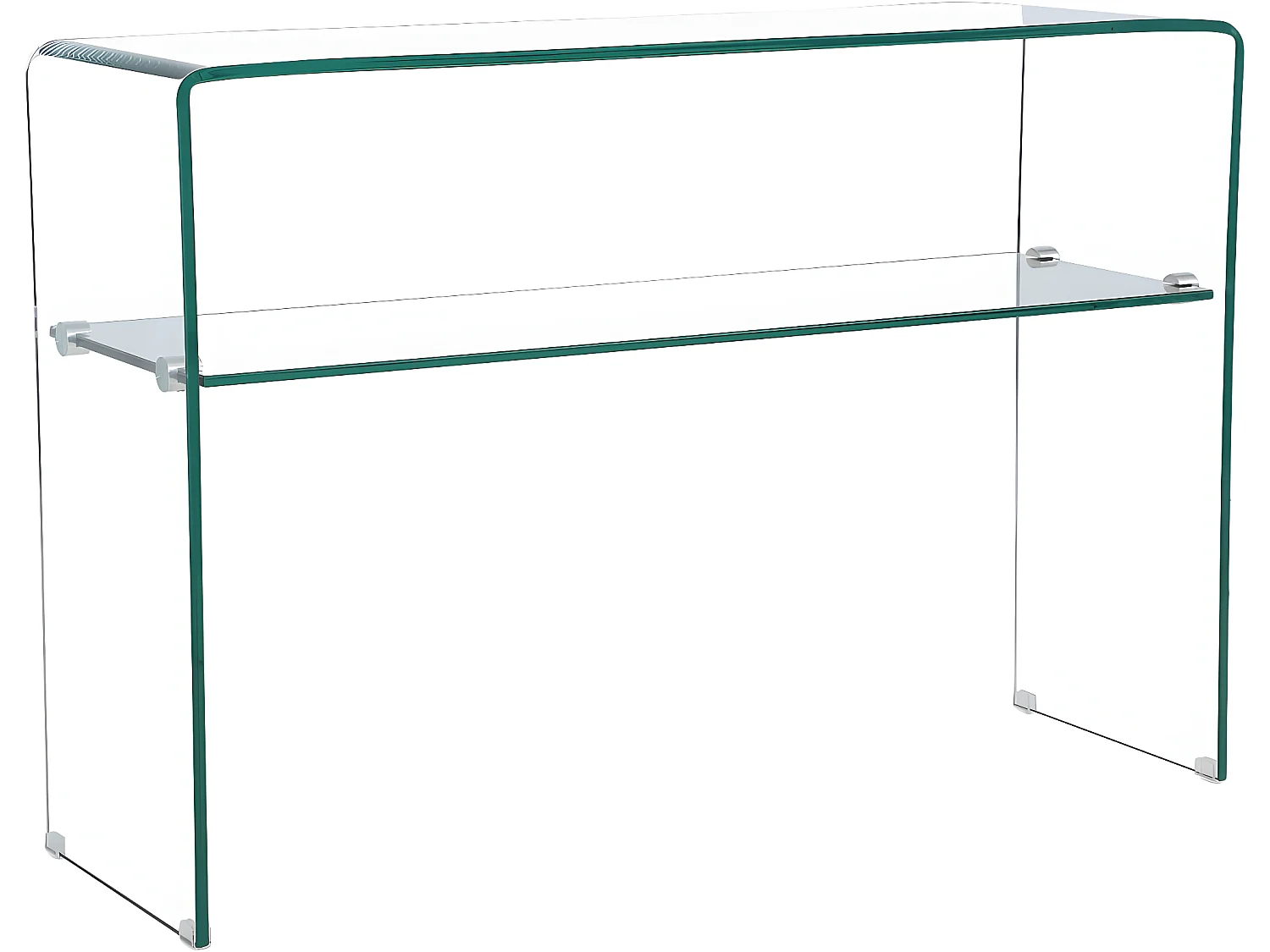 Console "Genova" - 110 x 35 x 75 cm - Verre courbé transparent