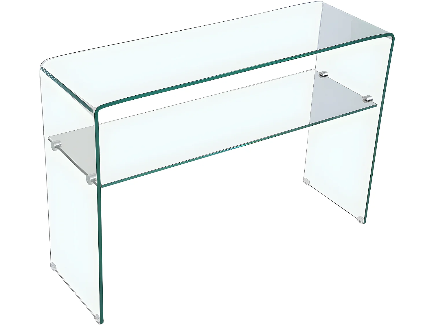 Console "Genova" - 110 x 35 x 75 cm - Verre courbé transparent