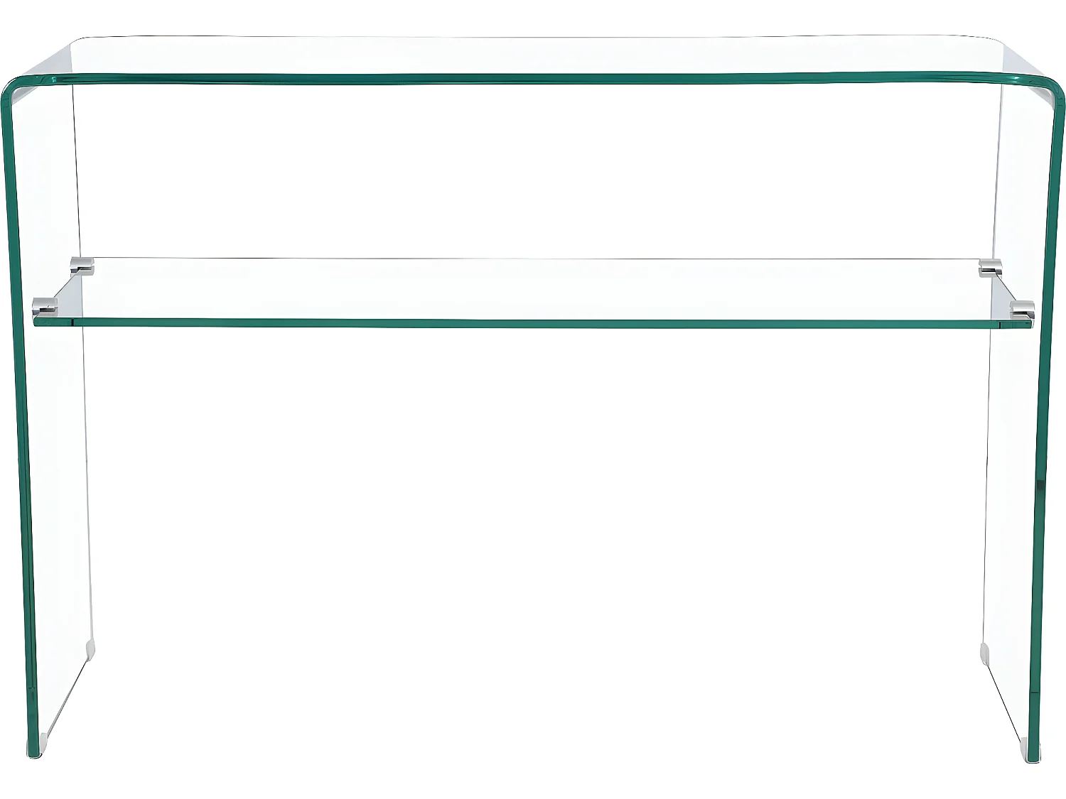 Console "Genova" - 110 x 35 x 75 cm - Verre courbé transparent