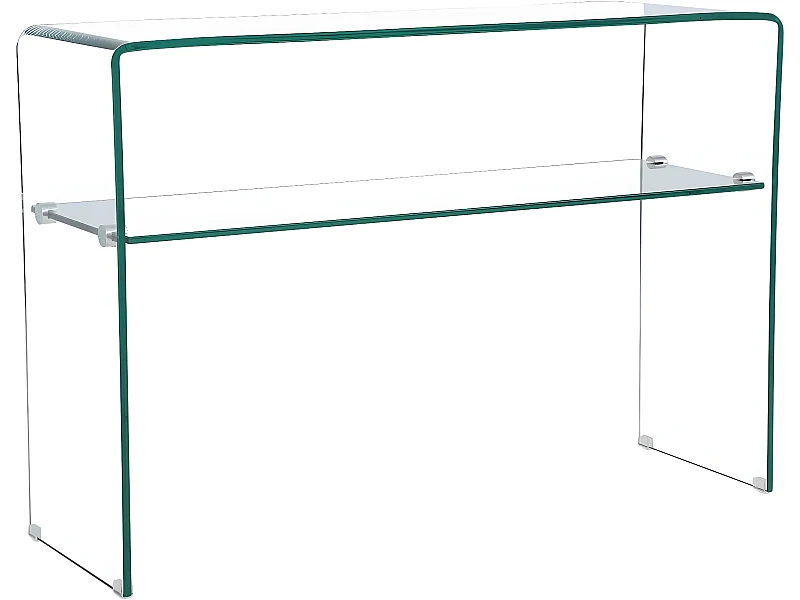 Console "Genova" - 110 x 35 x 75 cm - Verre courbé transparent